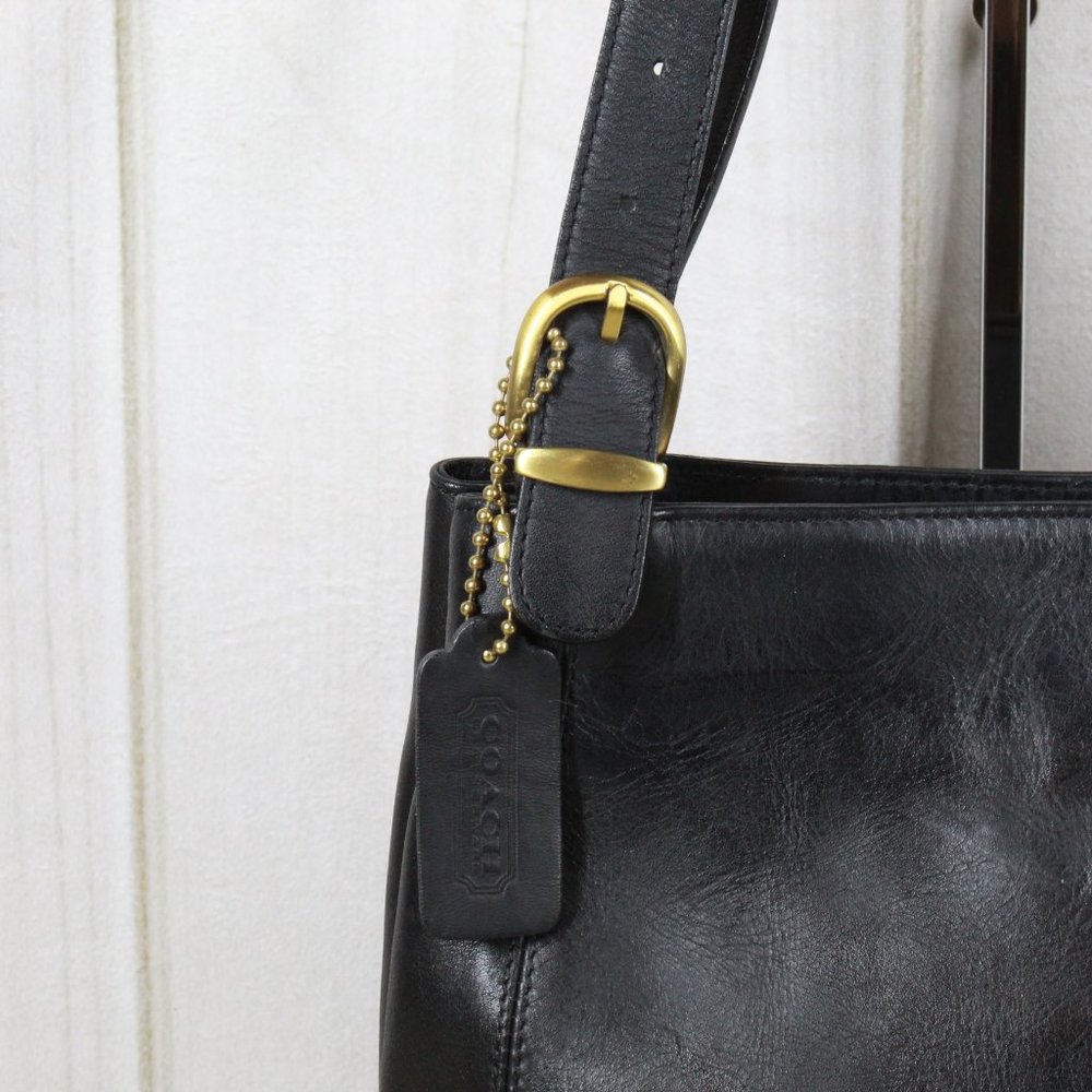 Vintage! COACH 50105 Black Leather Shoulder Bag - Picture 3 of 14